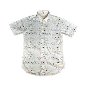 Eighteen 18 Waits Short Sleeve Button Down Aztec Traditional Abstract Print EUC